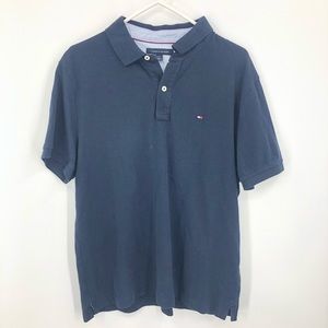 Tommy Hilfiger Polo Shirt Navy Blue Polo Shirt LG